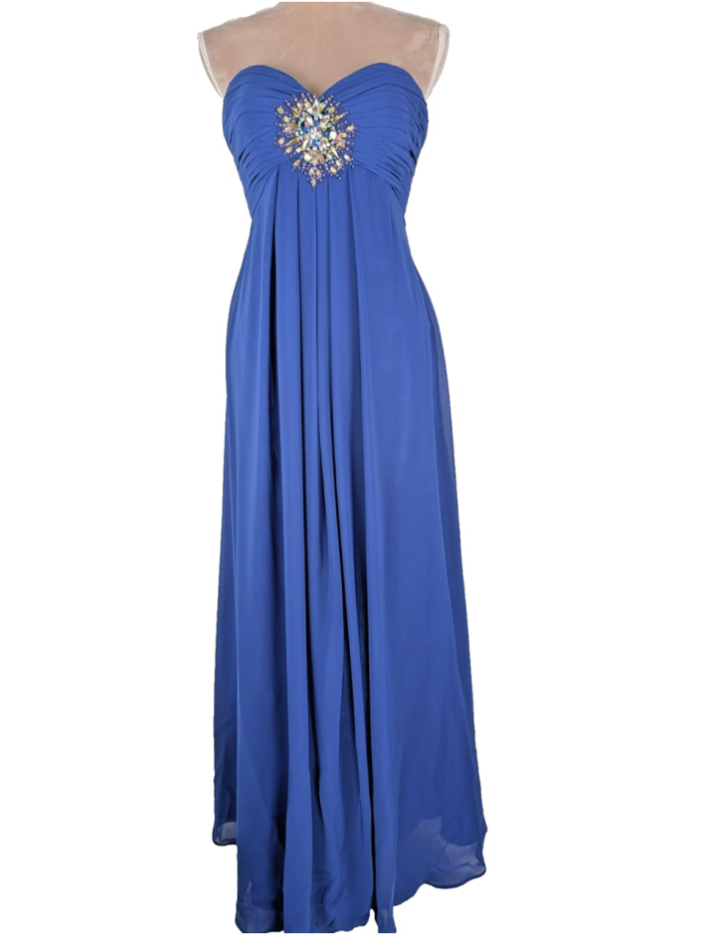 Disney Forever Enchanted Maxi Dress Sz 4 Blue Formal HoCo Prom Event Princess